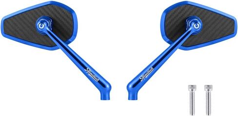 Advanblack Axion Performance Style Mirrors Harley Motorcycle Rear View Mirrors Compatible with Sportster Softail Road Glide Electra Street Glide King Dyna Ultra V-rod Indian (Blue) in Saudi Arabia