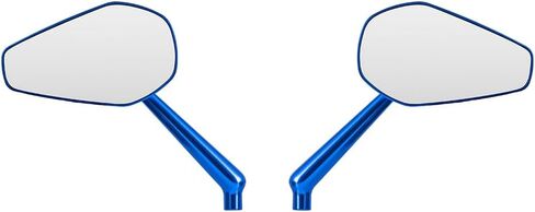 Advanblack Axion Performance Style Mirrors Harley Motorcycle Rear View Mirrors Compatible with Sportster Softail Road Glide Electra Street Glide King Dyna Ultra V-rod Indian (Blue) in Saudi Arabia