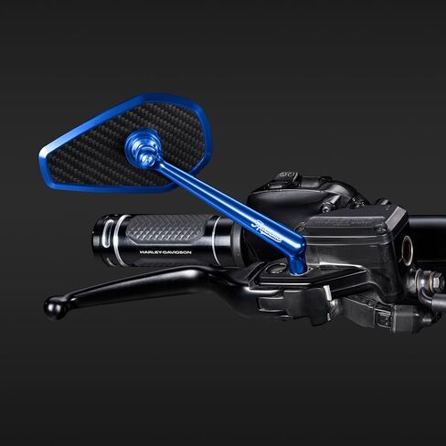 Advanblack Axion Performance Style Mirrors Harley Motorcycle Rear View Mirrors Compatible with Sportster Softail Road Glide Electra Street Glide King Dyna Ultra V-rod Indian (Blue) in Saudi Arabia