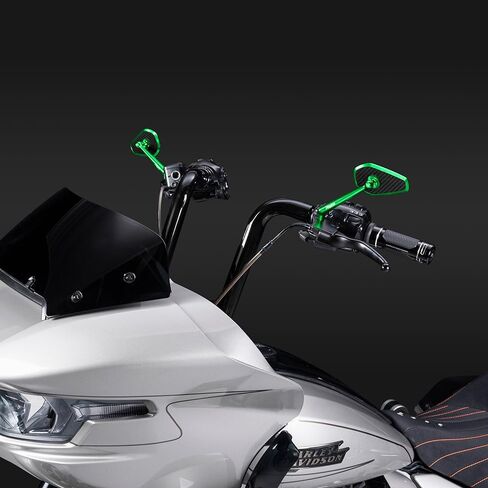 Advanblack Axion Performance Style Mirrors Harley Motorcycle View View Reports متوافقة مع Sportster Softail Road Glide Electra Street Glide King Dyna Ultra V-Rod Indian (Blue) in Saudi Arabia