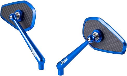 Advanblack Axion Performance Style Mirrors Harley Motorcycle Rear View Mirrors Compatible with Sportster Softail Road Glide Electra Street Glide King Dyna Ultra V-rod Indian (Blue) in Saudi Arabia