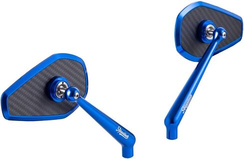 Advanblack Axion Performance Style Mirrors Harley Motorcycle Rear View Mirrors Compatible with Sportster Softail Road Glide Electra Street Glide King Dyna Ultra V-rod Indian (Blue) in Saudi Arabia