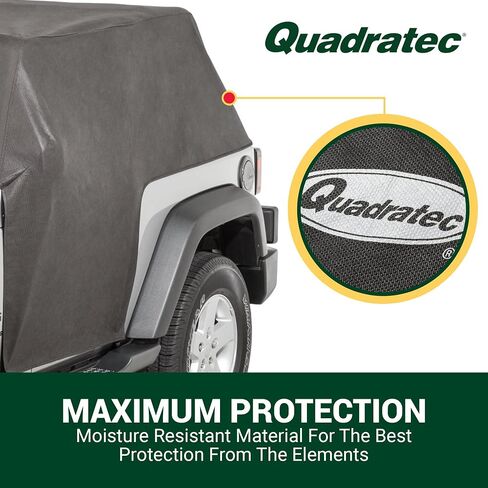 Quadratec Softbond 5-Layer Cab Cover - Fits Jeep Wrangler JK 2007-2018 2 Door Rain for Protection from Rain, Sleet or Snow, black in Saudi Arabia