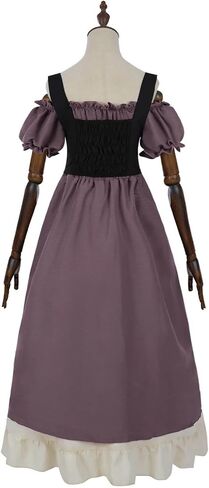 Nuoqi Renaissance Costume Women Off Shoulder Peasant Shirt Drawstring Victorian Skirt in Kuwait