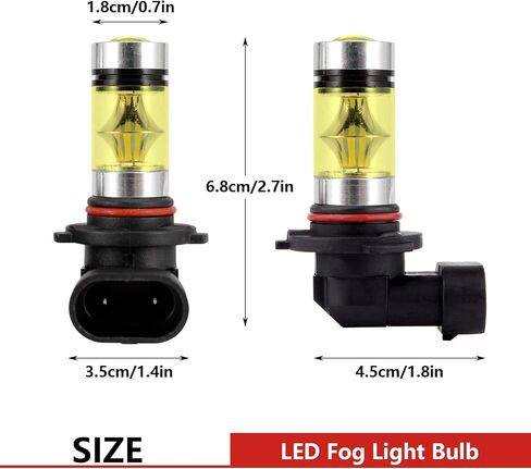 VVAG 2PCS 9005/9006 مصابيح المصباح LED المصباح الأمامي المصباح ، 6500K 12V 100W أضواء أثناء النهار ، مجموعة استبدال الضوء الأمامي لمعظم المركبات بداية سريعة (أصفر ، 9005/9006) in Kuwait