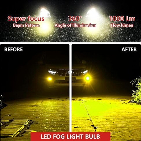 VVAG 2PCS 9005/9006 مصابيح المصباح LED المصباح الأمامي المصباح ، 6500K 12V 100W أضواء أثناء النهار ، مجموعة استبدال الضوء الأمامي لمعظم المركبات بداية سريعة (أصفر ، 9005/9006) in Kuwait