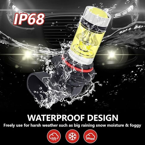 VVAG 2PCS 9005/9006 مصابيح المصباح LED المصباح الأمامي المصباح ، 6500K 12V 100W أضواء أثناء النهار ، مجموعة استبدال الضوء الأمامي لمعظم المركبات بداية سريعة (أصفر ، 9005/9006) in Kuwait