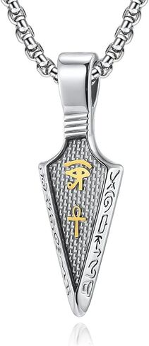 عين قلادة Horus Arrowhead Protection Ankh Cross Amulet on 24+2 ″ سلسلة قابلة للتعديل in Saudi Arabia