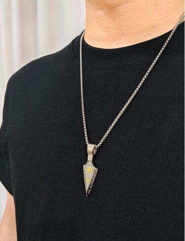 عين قلادة Horus Arrowhead Protection Ankh Cross Amulet on 24+2 ″ سلسلة قابلة للتعديل in Saudi Arabia