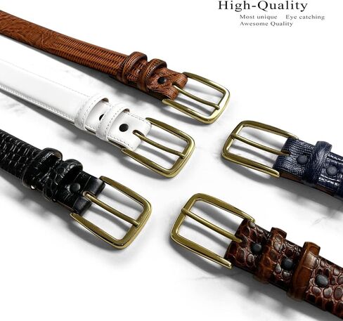 Andrea / Armana_dress Belt Solid Buckle Boxle أصلي حزام جلد البقر الكامل للحبوب 1-1 / 8 "(30 مم) in Saudi Arabia