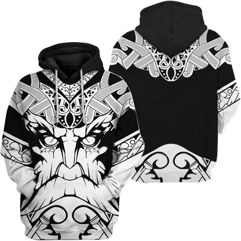 Vikings Jacket Historical Figures Hoodie Vikings Costume Pirate Style Hoodie History Hoodie Imitation Armor Print Hoodie in Saudi Arabia