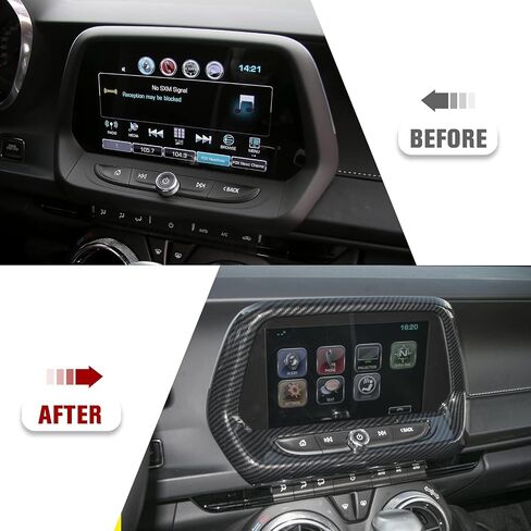 RT-TCZ Navigation GPS Large Screen Panel Frame Cover Carbon Fiber Interior Accessories for Chevrolet Camaro 2017 2018 2019 2020 2021 2022 (Carbon Fiber Grain) in Saudi Arabia