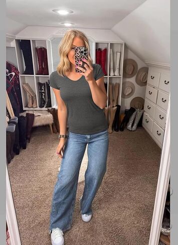 نساء 3 حزمة تي قمصان الغطاء الأكمام المحملات U دبابة الرقبة أزياء فضفاضة ملاءمة الملابس الصيفية عارضة ملابس ناعمة 2025 in Kuwait