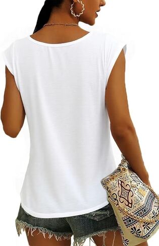 نساء 3 حزمة تي قمصان الغطاء الأكمام المحملات U دبابة الرقبة أزياء فضفاضة ملاءمة الملابس الصيفية عارضة ملابس ناعمة 2025 in Kuwait