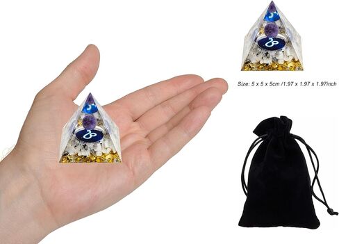 12 زودياك هرم بلوري ، كرة بلورية من الجمشت الطبيعية لليو زودياك ، 2 "هرم شفاء orgone لضغوط الطاقة الإيجابية تقليل التأمل الشفاء in Kuwait