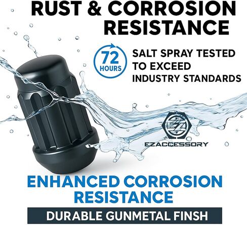 20 Gunmetal Spline Drive Small Diameter Acorn 12x1.5 Gunmetal Lug Nut Kit with Key in Kuwait
