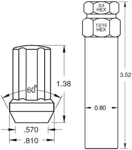 20 Gunmetal Spline Drive Small Diameter Acorn 12x1.5 Gunmetal Lug Nut Kit with Key in Kuwait