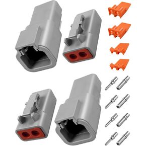 2 Pin Way DTP Series Connector ، 14-12 AWG 25A موصل التوصيل الكهربائي المضاد للماء مع حجم 12 الصلبة ، 2 مجموعة in Kuwait