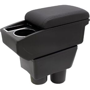 Car Armrest Box for Nissan Almera Versa 2012-2019 Auto Accessories Center Console Leather Arm Rest Double-Layer Storage Space with Cup Holder (Black Thread) in Saudi Arabia