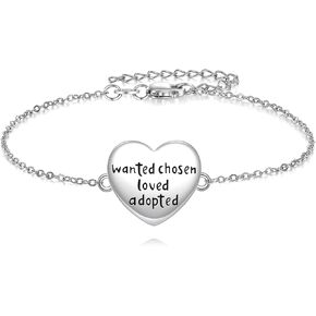 YFN Adoption Bracelet Sterling Silver Adoption Symbol Charm Bracelet Stepmom Jewelry for Women Adoption Day Gifts in Kuwait