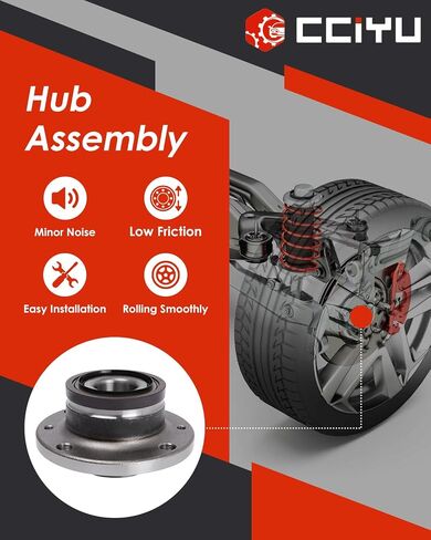 cciyu 512480 Wheel Hub and Bearing Assembly Replacement for fit 2012-2019 Fiat 500 Rear Wheel Hubs (1) in Saudi Arabia