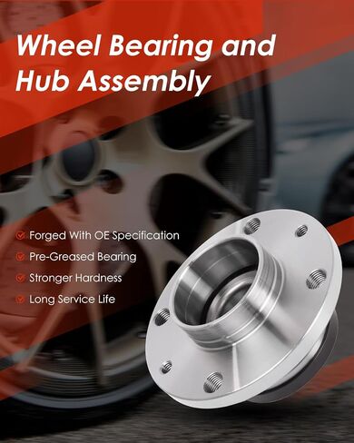 cciyu 512480 Wheel Hub and Bearing Assembly Replacement for fit 2012-2019 Fiat 500 Rear Wheel Hubs (1) in Saudi Arabia