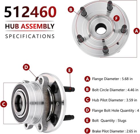JLEO 512460 Front or Rear Wheel Hub Bearing for 2011-2019 Ford Explorer,for 2013-2019 Ford Police Interceptor Utility Wheel Hub Assemblies Replacement in Saudi Arabia