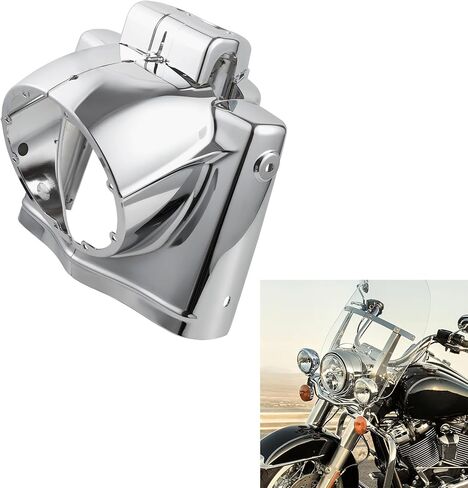 Green-L 7" Round Headlight Nacelle Cover Fairing Fit for Harley Trouing Road King 2014-2024 (Chrome) in Saudi Arabia