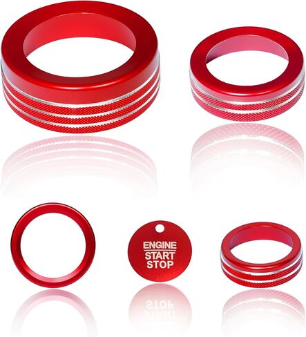 for Ford Maverick 2025 Accessories Interior Decor Gear Shift 4WD Engine Start Stop Headlight Volume Radio Control Switch Center Consoles Knob Cover 5Pcs Aluminum Alloy (Blue, 2025-Up) in Kuwait