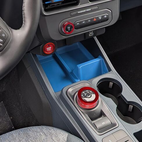 for Ford Maverick 2025 Accessories Interior Decor Gear Shift 4WD Engine Start Stop Headlight Volume Radio Control Switch Center Consoles Knob Cover 5Pcs Aluminum Alloy (Blue, 2025-Up) in Kuwait