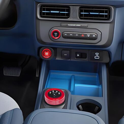 for Ford Maverick 2025 Accessories Interior Decor Gear Shift 4WD Engine Start Stop Headlight Volume Radio Control Switch Center Consoles Knob Cover 5Pcs Aluminum Alloy (Blue, 2025-Up) in Kuwait