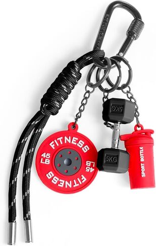 Dumbbell & Weights Keychain, Bag Purse Charms Gift for fitness Women and Men, Cute Mini Car Key Chains Accessories for Gym in Saudi Arabia