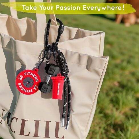 Dumbbell & Weights Keychain, Bag Purse Charms Gift for fitness Women and Men, Cute Mini Car Key Chains Accessories for Gym in Saudi Arabia
