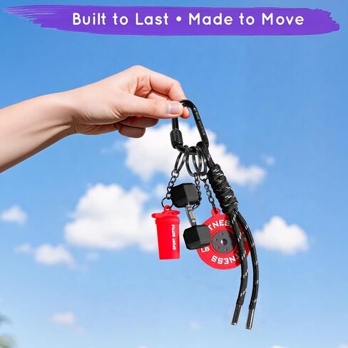 Dumbbell & Weights Keychain, Bag Purse Charms Gift for fitness Women and Men, Cute Mini Car Key Chains Accessories for Gym in Saudi Arabia