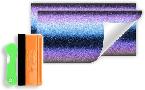 Free Tool Kit 2Pcs 5"x10" Compatible with Chevy Emblem Bowtie Chameleon Matte Purple Gold Vinyl Wrap Sticker Decal Film Overlay Sheet in Saudi Arabia
