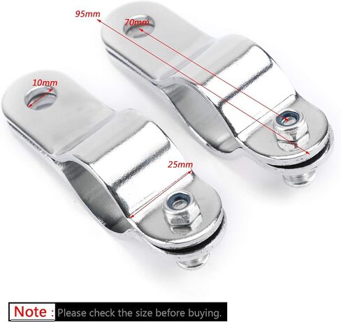 Areyourshop 30-35mm Chrome Adjustable Motorcycle Bull Bar Light Foglight Mount Bracket Clamp in Saudi Arabia