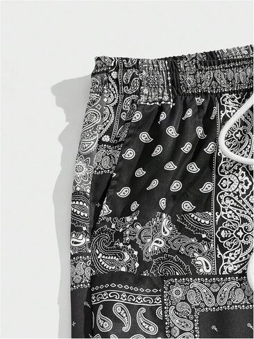 SHENHE Men's Paisley Print Jogger Pants Drawstring Elastic Waist Hippie Boho Pants Trousers in Saudi Arabia