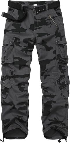 Men's BDU Casual Military Pants, Combat Camo Cargo Work Pants Fit Outdoors Tactical Wild Army Hunting Baggy 8 Pockets No Belt in Saudi Arabia
