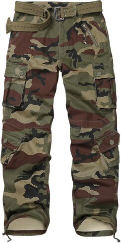 Men's BDU Casual Military Pants, Combat Camo Cargo Work Pants Fit Outdoors Tactical Wild Army Hunting Baggy 8 Pockets No Belt in Saudi Arabia