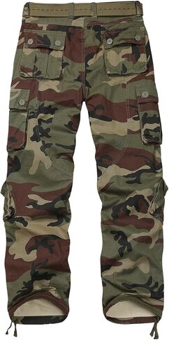 Men's BDU Casual Military Pants, Combat Camo Cargo Work Pants Fit Outdoors Tactical Wild Army Hunting Baggy 8 Pockets No Belt in Saudi Arabia