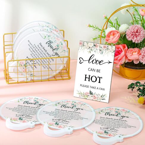 Wenqik Wedding Favors for Guests 1 Wedding Wooden Sign 100 Wedding Hand Fans Bulk Foldable Round Fans with Storage Bags for Bridal Shower Gifts Wedding Party Souvenirs, Greenery in Saudi Arabia