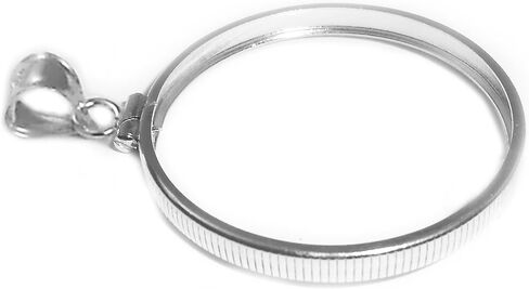 Flintski Jewelry 12 Sided British 1 Pound Sterling Silver Coin Edge Bezel Frame Mount Pendant 23.44mm x 2.90mm in Saudi Arabia