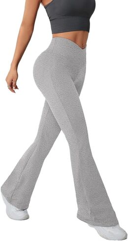 Flare High Waisted Yoga Pants, Bell Bottom Leggings with Crossover Waistband Bootcut Pants for Workout Casual in Saudi Arabia
