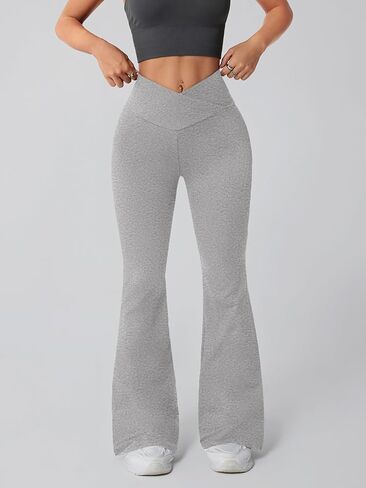 Flare High Waisted Yoga Pants, Bell Bottom Leggings with Crossover Waistband Bootcut Pants for Workout Casual in Saudi Arabia