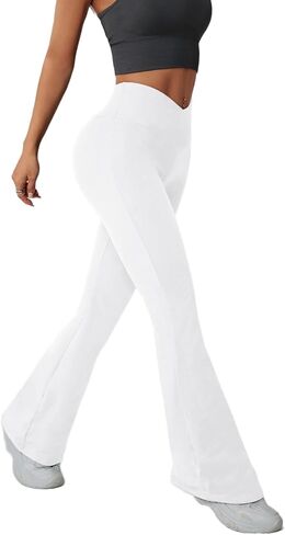 Flare High Waisted Yoga Pants, Bell Bottom Leggings with Crossover Waistband Bootcut Pants for Workout Casual in Saudi Arabia