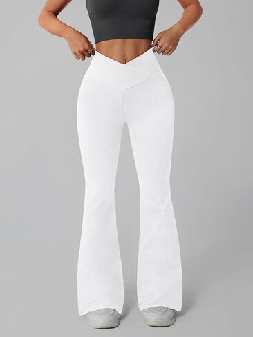 Flare High Waisted Yoga Pants, Bell Bottom Leggings with Crossover Waistband Bootcut Pants for Workout Casual in Saudi Arabia