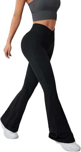 Flare High Waisted Yoga Pants, Bell Bottom Leggings with Crossover Waistband Bootcut Pants for Workout Casual in Saudi Arabia