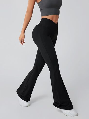 Flare High Waisted Yoga Pants, Bell Bottom Leggings with Crossover Waistband Bootcut Pants for Workout Casual in Saudi Arabia
