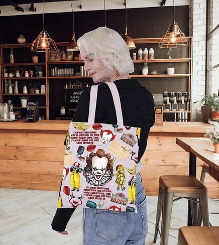 G2TUP Horror Clown Tote Bag Horror Movie Lover Gift Welcome To Derry Clown Shoulder Bag Horror Movie Theme Merch in Saudi Arabia