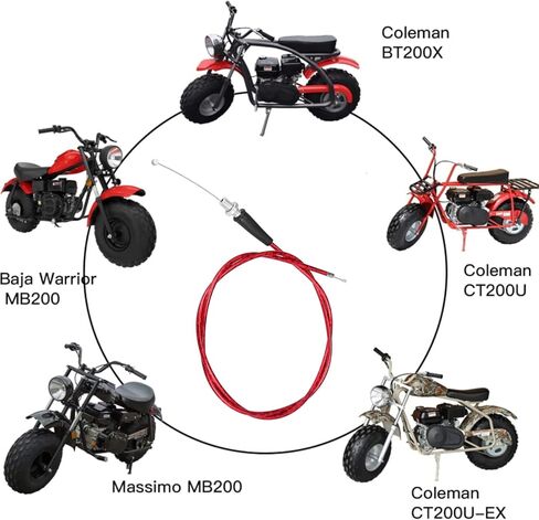 Mini Bike Throttle Cable Parts Accessories Kit لـ Coleman CT200U Mini Bike Baja Warrior Scooter （Red) in Kuwait
